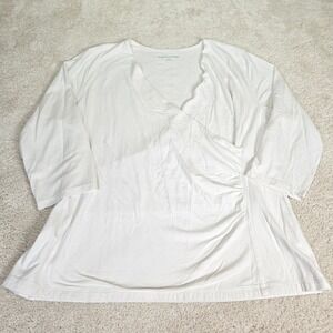 Soft Surrounding Alyssa Knit Surplice Pima Cotton Blend Wrap Top 2X Luxe Comfort